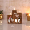 Lovebirds Personalized Wooden T-Light Stand Online