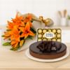 Lovely Blooms And Chocolate Bliss Hamper Online