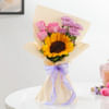 Gift Lovely Sunflower Bouquet And Cake Combo
