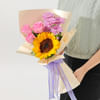 Shop Lovely Sunflower Bouquet And Cake Combo
