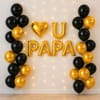 Luv U Papa Black & Gold Father's Day Balloon Arrangement