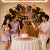 Gift Luxe Black & Gold Birthday Party Decor & Celebration Kit - 58 pcs