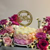 Gift Luxe Glow Flower And Cake Arrangement