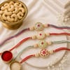 Luxury Pearl Kundan Rakhi Combo with Cashews Online