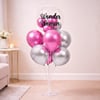 Gift Magenta & Silver Balloon Bouquet Decor