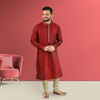 Maroon Power Jacquard Kurta Set for Men Online