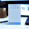 Buy Me Trying To Look Busy - To-Do List Notebook - Assorted - Single Piece