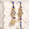 Gift Meena Work Bhaiya Bhabhi Rakhi Set with Pineapple Cake