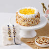 Meena Work Bhaiya Bhabhi Rakhi Set with Pineapple Cake