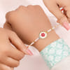 Gift Meenakari Floral with Mother of Pearl Rakhi Set of 3