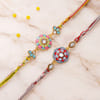 Buy Meenakari Rakhi with Personalized Fridge Magnet Gift Set