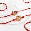 Gift Meenakari Tree Of Life And Peacock Rakhis - Set Of 2