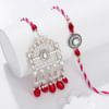 Gift Mehrab Design Kundan And Pearl Work Bhaiya Bhabhi Rakhi