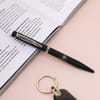 Gift Metal Ball Pen &  Stainless Steel Black Keychain