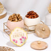 Metal Canisters Tray Diwali Set With Flavoured Dry Fruits Online