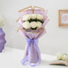 Gift Midnight Truffle Cake & White Roses Bouquet Combo