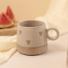 Gift Minimal Beige Brown Heart Ceramic Mug