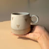 Buy Minimal Beige Brown Heart Ceramic Mug