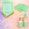 Gift Mint Green Party Tableware Set - 64 pcs