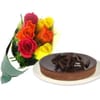 Mixed Roses and Chocolate Cheesecake
