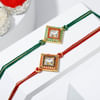 Modish Kundan Rakhi Set Of 2 Online