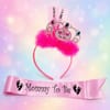 Mom-To-Be Party Crown and Sash Set for Baby Shower