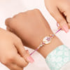 Shop Mother of Pearl Floral Charms Rakhi Set of 3