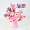 Mother's Day Pink Blossom Arrangement In Coupe Vase