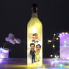 Mr And Mrs Caricature Personalized Yellow LED Bottle Online