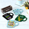 Gift Mug Shaped Personalized Coaster Set for Birthday