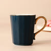 Buy Mugs - Golden Handle - Calming Blue - Set Of 2