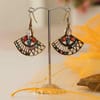 Gift Multi colored Stone Studded Metal Earrings