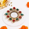 Shop Multicolor Crystal Diya - Set of 2