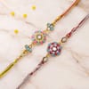Buy Multicolor Meenakari Rakhi with Soan Papdi