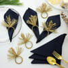 Navy Blue Napkins With Decorative Napkin Rings (Set of 6+6) Online