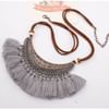 Necklace - Thread Tassels - Silver - Single Piece - Juju Joy Online