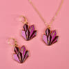 Gift Necklace With Earrings - Amethyst Cluster