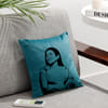 Gift Netflix And Chill - Velvet Pocket Cushion - Personalized - Blue