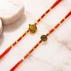 Gift Om and Ganesha Gold Toned Rakhi Set of 2