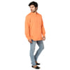 Gift Orange Cotton Short Kurta For Men