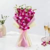 Gift Orchid Bouquet and Red Velvet Cake for Valentine's Day