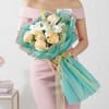 Oriental Lily Peach Rose Hand-tied Bouquet