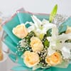 Shop Oriental Lily Peach Rose Hand-tied Bouquet