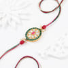 Gift Oval Kundan Meenakari Rakhi