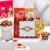 Oval Kundan Rakhi And Dry Fruits Combo Online