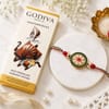 Oval Kundan Rakhi with Godiva Chocolate Online