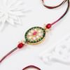 Gift Oval Kundan Rakhi With Gulab Jamun
