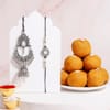 Oxidized Bhaiya Bhabhi Rakhi Set with Besan Laddoo Online
