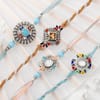 Gift Oxidized Charm Rakhis and Nutty Delights Combo-Set Of 4