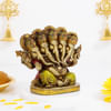 Gift Panchmukhi Ganesha Idol in Antique Gold Finish